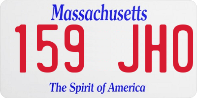 MA license plate 159JH0