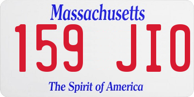 MA license plate 159JI0