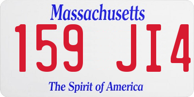 MA license plate 159JI4