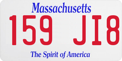 MA license plate 159JI8