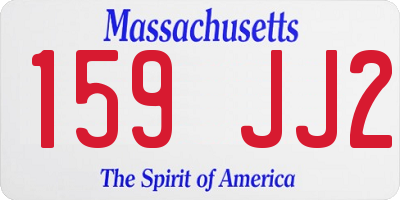 MA license plate 159JJ2