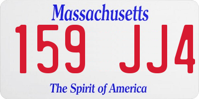 MA license plate 159JJ4