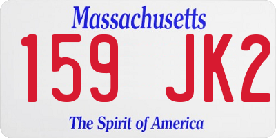 MA license plate 159JK2