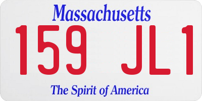 MA license plate 159JL1