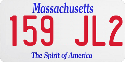 MA license plate 159JL2