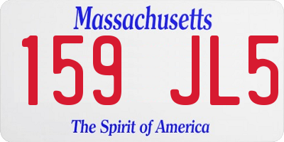 MA license plate 159JL5