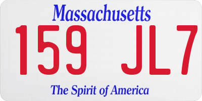 MA license plate 159JL7