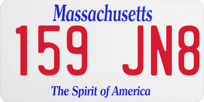 MA license plate 159JN8