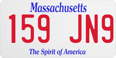 MA license plate 159JN9