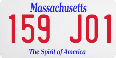 MA license plate 159JO1