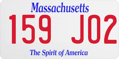 MA license plate 159JO2