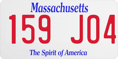 MA license plate 159JO4