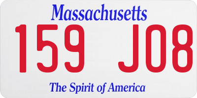MA license plate 159JO8