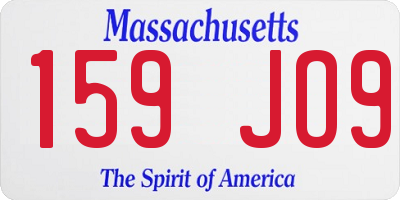 MA license plate 159JO9
