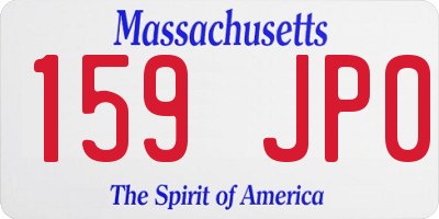MA license plate 159JP0
