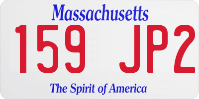 MA license plate 159JP2