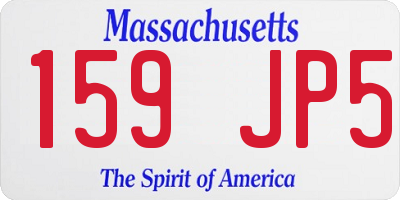 MA license plate 159JP5