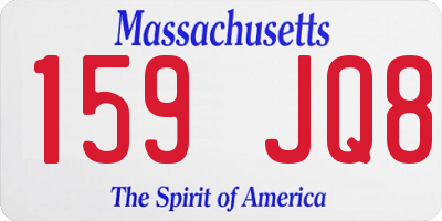 MA license plate 159JQ8