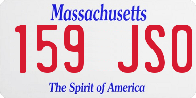 MA license plate 159JS0