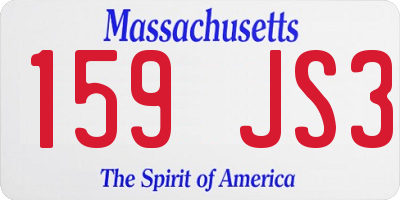 MA license plate 159JS3