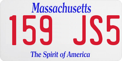 MA license plate 159JS5