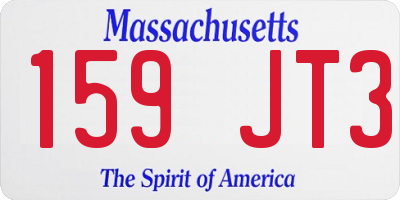 MA license plate 159JT3