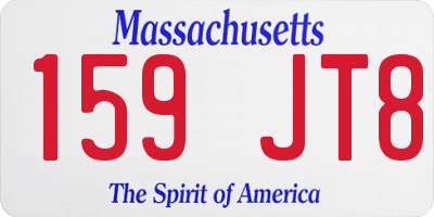 MA license plate 159JT8
