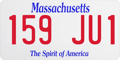 MA license plate 159JU1