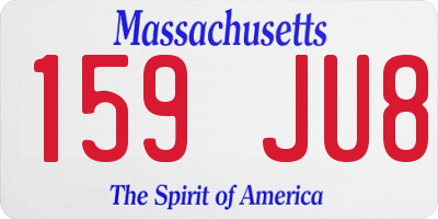 MA license plate 159JU8