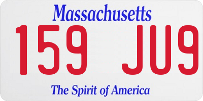MA license plate 159JU9