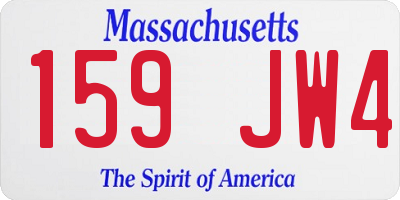 MA license plate 159JW4