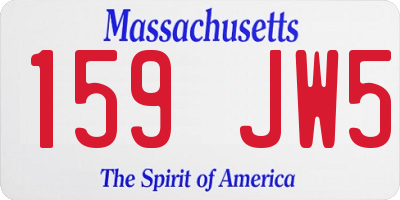 MA license plate 159JW5