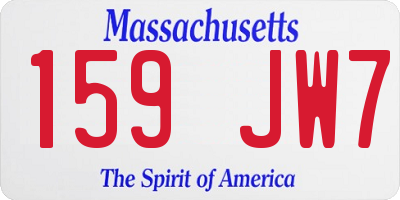 MA license plate 159JW7