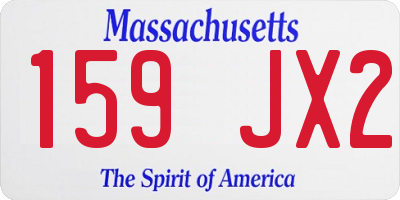 MA license plate 159JX2