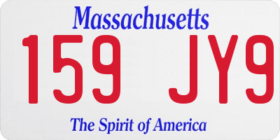 MA license plate 159JY9
