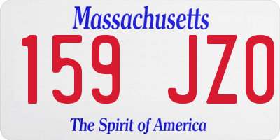 MA license plate 159JZ0