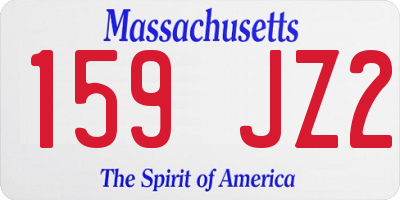 MA license plate 159JZ2
