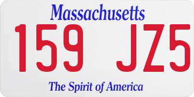 MA license plate 159JZ5