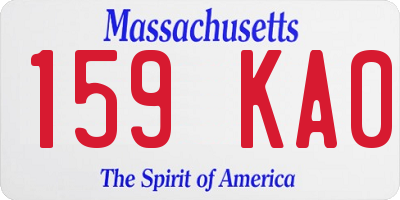 MA license plate 159KA0