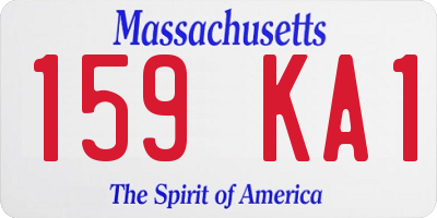 MA license plate 159KA1