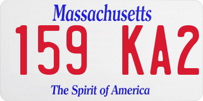 MA license plate 159KA2