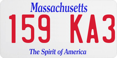 MA license plate 159KA3