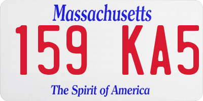 MA license plate 159KA5