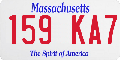 MA license plate 159KA7