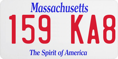MA license plate 159KA8