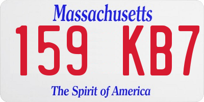 MA license plate 159KB7