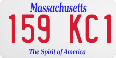 MA license plate 159KC1