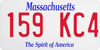 MA license plate 159KC4