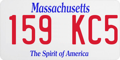 MA license plate 159KC5