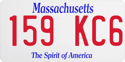 MA license plate 159KC6